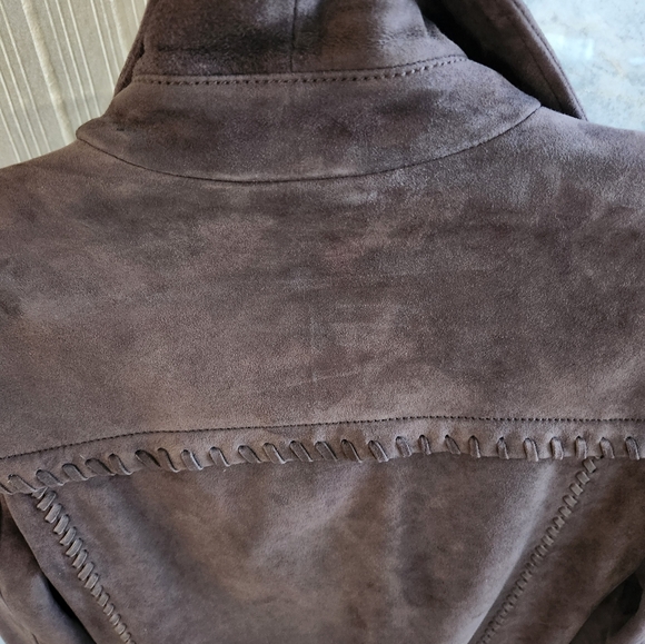 MUUBAA Brown Leather Belted Biker Moto Jacket NWT - Picture 5 of 14